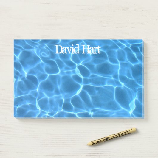 Aqua Blue Swimming Pool Photo Post-it® Notes (Op bureau)