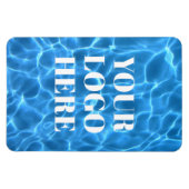 Aqua Blue Swimming Pool Vertical Photo Your Logo Magneet (Horizontaal)
