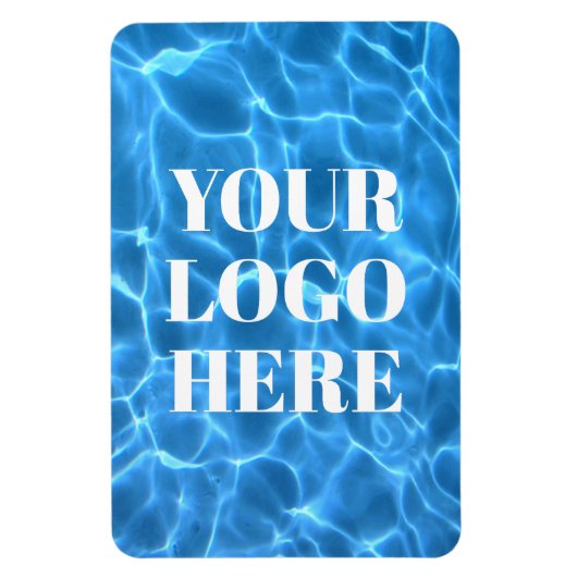 Aqua Blue Swimming Pool Vertical Photo Your Logo Magneet (Verticaal)
