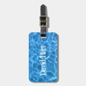 Aqua Blue Swimming Pool Water Foto Bagagelabel (Voorkant verticaal)