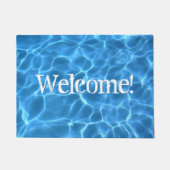 Aqua Blue Swimming Pool Water Foto Deurmat (Voorkant)