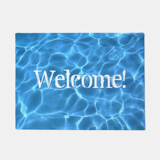 Aqua Blue Swimming Pool Water Foto Deurmat (Voorkant)