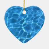 Aqua Blue Swimming Pool Water Monogrammen Keramisch Ornament (Achterkant)