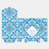 Aqua Blue Talavera tegels monogrammen bruiloft Bedankdoosjes (Ongevouwen)