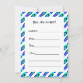 Aqua Blue Teenslippers Flat Invitation Kaart (Voorkant)