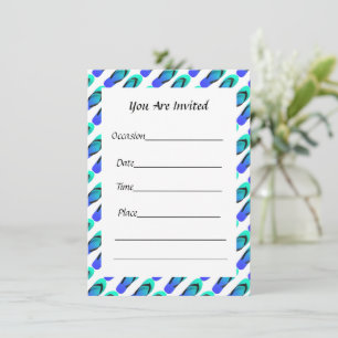 Aqua Blue Teenslippers Flat Invitation Kaart