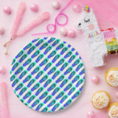 Aqua Blue Teenslippers Papieren Bordje (Feest)