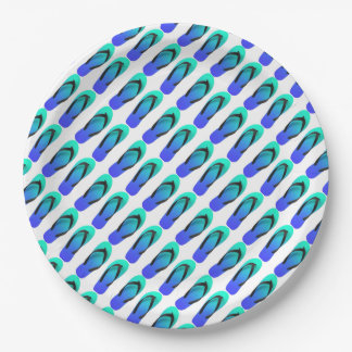 Aqua Blue Teenslippers Papieren Bordje
