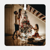 Aqua Blue Texas JOY Fotovakantie Metalen Ornament (Achterkant)