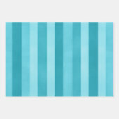 Aqua Blue Textured Stripes Pattern Inpakpapier Vel (Voorkant 2)