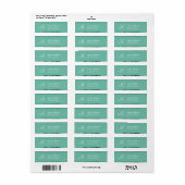 AQUA BLUE Textured Wedding Monogram Adreslabel Etiket (Full Sheet)