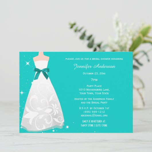 Aqua Blue Theme Vrijgezellenfeest Kaart (Staand voorkant)