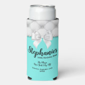 Aqua Blue Tiffany Parels Verjaardagsfeest Keepsake Seltzer Blikjeskoeler (Seltzer Voorkant)