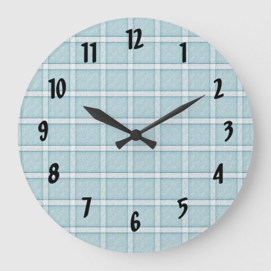 Aqua Blue Tile Patroon Grote Klok (Voorkant)