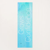 Aqua Blue Tree Pose Waterverf Abstract Yogamat (Achterkant)