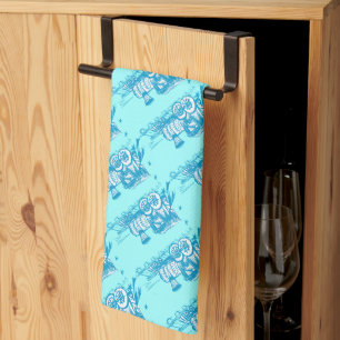 Aqua Blue Trein Baby Shower Cadeaus Theedoek