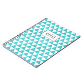 Aqua Blue Triangles Geometric Pattern Notitieboek (Linkerzijde)