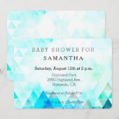 Aqua Blue Triangles Waterverf baby shower Kaart (Voorkant / Achterkant)