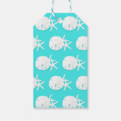 Aqua Blue Tropical Beach Kerstmis Cadeaulabel (Achterkant)