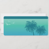 Aqua Blue Tropical Faux Boarding Pass Verjaardag Kaart (Achterkant)