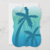 Aqua Blue Tropical Palm Tree Wedding Kaart (Achterkant)