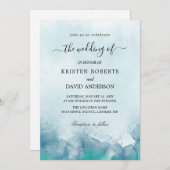 aqua blue trouwuitnodiging kaart (Voorkant / Achterkant)