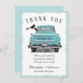  Aqua Blue Truck Class van 2025 Afstuderen Bedankkaart (Voorkant / Achterkant)