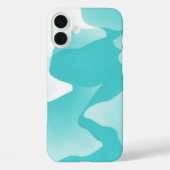Aqua Blue Turquoise Abstracte Art IPhone Case (Achterkant)