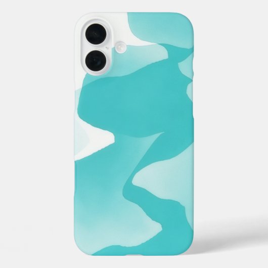 Aqua Blue Turquoise Abstracte Art IPhone Case (Achterkant)