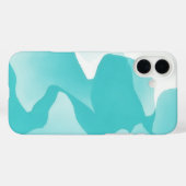 Aqua Blue Turquoise Abstracte Art IPhone Case (Achterkant (horizontaal))