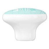 Aqua Blue Turquoise Blauwgroen White Chevron Keramische Knop (Zijkant)