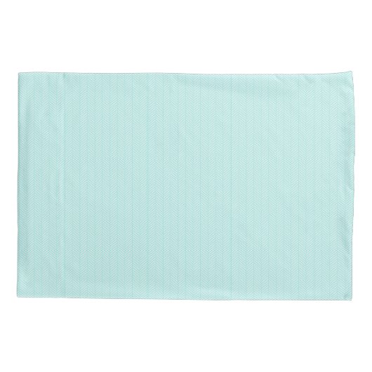 Aqua Blue Turquoise Blauwgroen White Chevron Kussensloop (Achterkant)