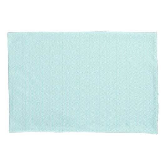 Aqua Blue Turquoise Blauwgroen White Chevron Kussensloop (Voorkant)