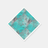 Aqua Blue Turquoise en Grey Abstract Servet (Hoek)