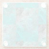 Aqua Blue Turquoise en Grey Distress Glazen Onderzetter (Achterkant)