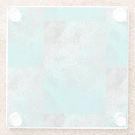 Aqua Blue Turquoise en Grey Distress Glazen Onderzetter (Achterkant)