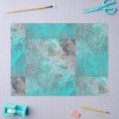 Aqua Blue Turquoise en Grey Modern Distress Tissuepapier (Craft)