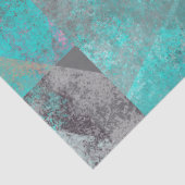 Aqua Blue Turquoise en Grey Modern Distress Tissuepapier (Detail)