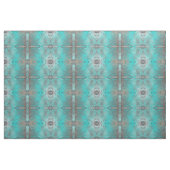 Aqua Blue Turquoise en Grijs Motief Stof (Fat Quarter)