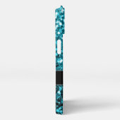 Aqua blue Turquoise faux glitter sparkles Monogram iPhone Hoesje (Rechterkant)