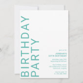 Aqua Blue Turquoise Modern Eenvoudig Elke Leeftijd Kaart (Voorkant)