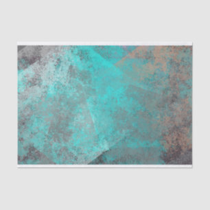 Aqua Blue Turquoise N Grey Distress Abstract Tissuepapier