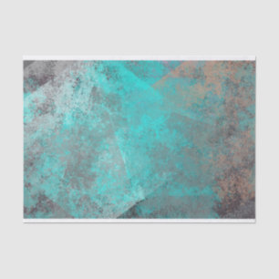 Aqua Blue Turquoise N Grey Distressed Abstract Tissuepapier