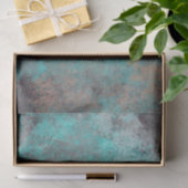 Aqua Blue Turquoise N Grey Distressed Abstract Tissuepapier (Geschenk)