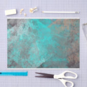 Aqua Blue Turquoise N Grey Distressed Abstract Tissuepapier (Craft)
