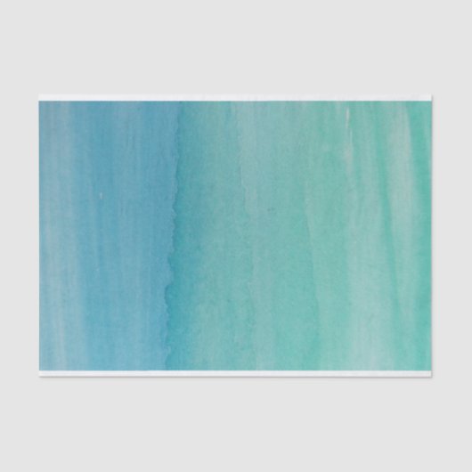 Aqua blue turquoise waterverf ontkoppelde vlotten tissuepapier (Voorkant)