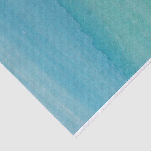 Aqua blue turquoise waterverf ontkoppelde vlotten tissuepapier (Detail)