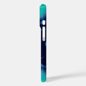 AQUA BLUE TURQUOISE WITTE LICHTE WAVES Case-Mate iPhone CASE (Achterkant / Links)