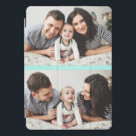 Aqua Blue Two Photo Collage Custom iPad Pro Hoesje<br><div class="desc">iPad Pro-hoes met twee-foto collage met een aqua blauw accent. Deze gepersonaliseerde foto iPhone Pro cover is een perfecte manier om je familiefoto's te laten zien.</div>