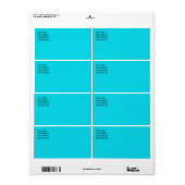 Aqua Blue Verzendlabel (Full Sheet)